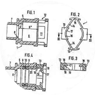 Desenho técnico a partir da patente da ligação de encaixe snap-on de plástico 